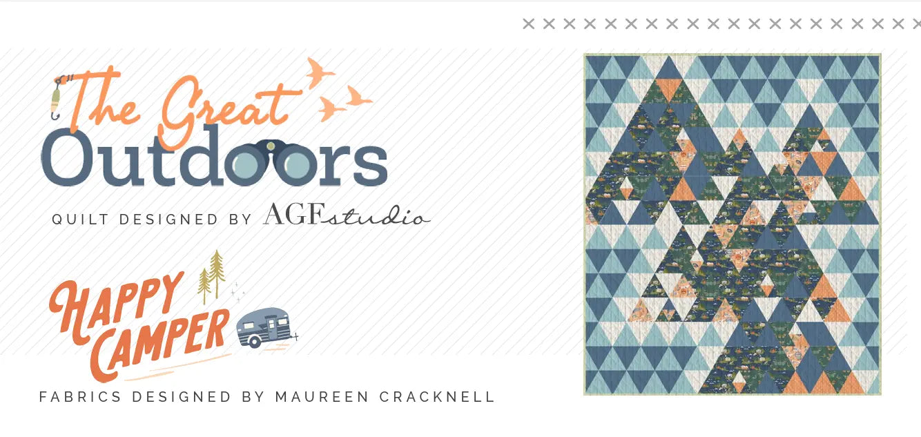 The Great Outdoors Quilt Kit – Happy Camper Collection by Maureen Cracknell Art Gallery Fabrics