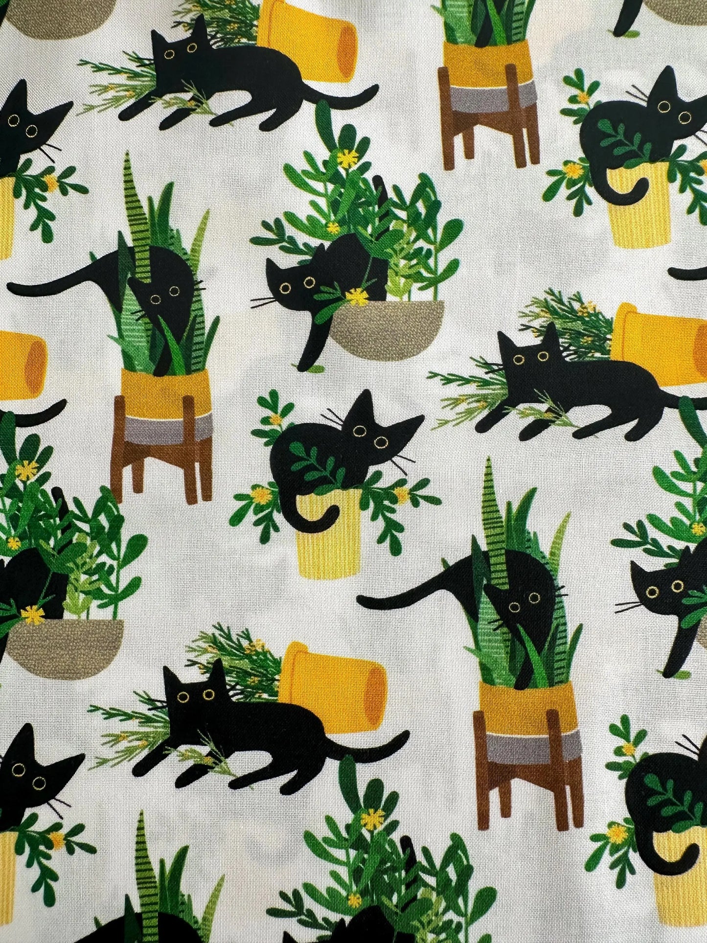 Planting Cats Fabric - Dear Stella - Botanical Garden Cotton By The Yard