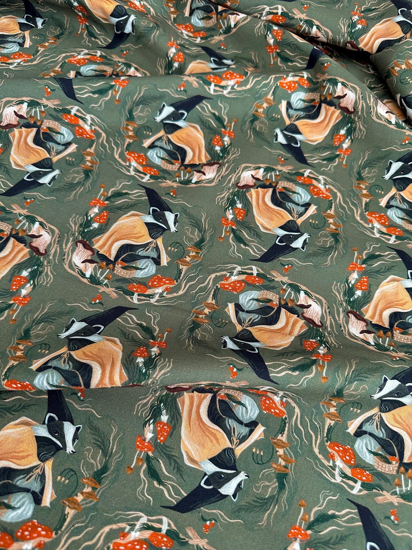 Don't Badger Me Fabric - By Dear Stella - Forager Collection - Cotton By The Yard - Animal Print