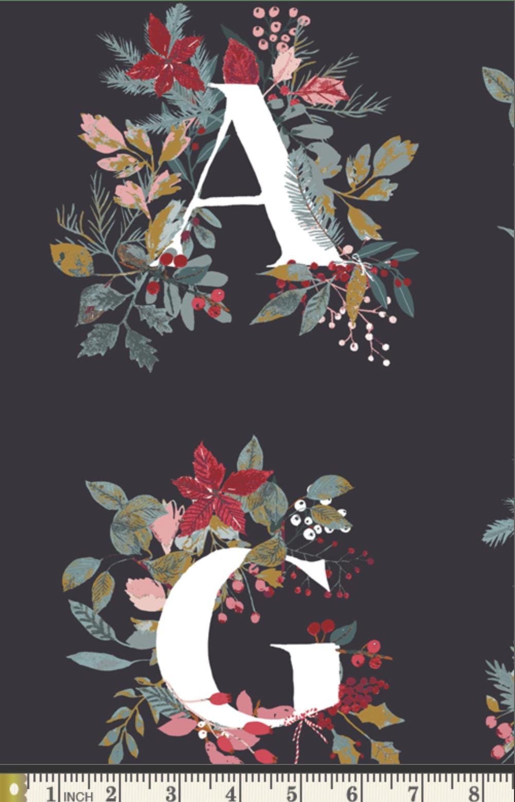 Jingle All the Letters Panel – Cotton by the Yard – ADVENTALE Collection by Katarina Roccella – Art Gallery Fabrics, Panel Size = 36" x 44"