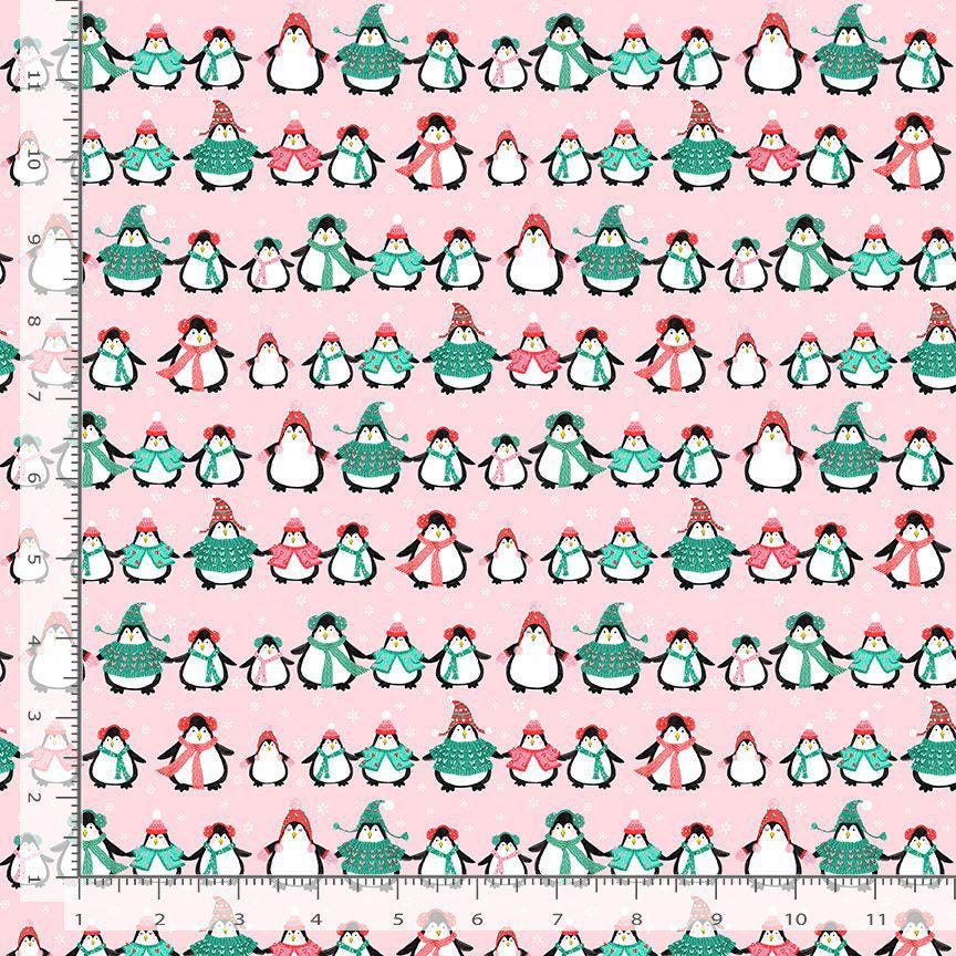 Born To Chill - Christmas Cotton Fabric - from Sleight It Ain't Snow Collection by Dear Stella - Penguins Print