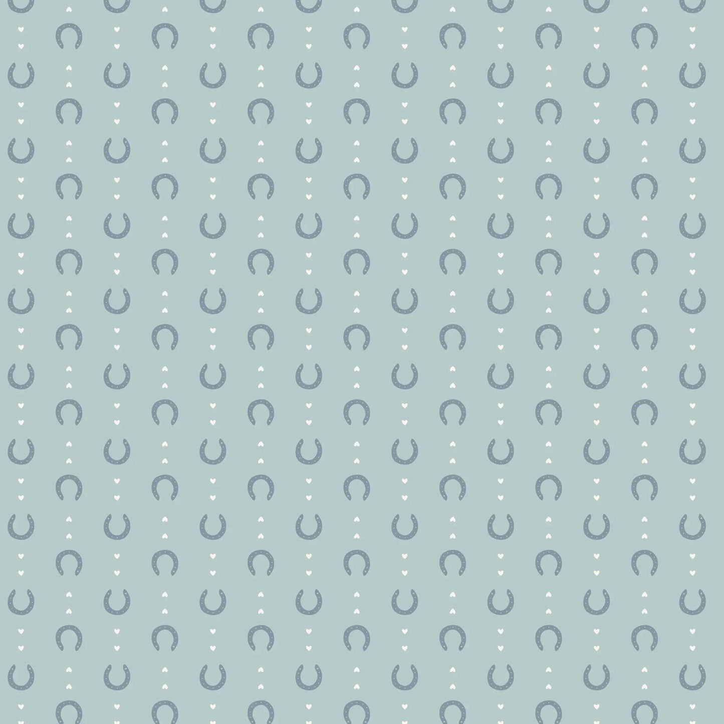 Lucky in Love | Blue, Fabric by the Yard, 100% Organic Cotton, By Cloud9 Fabrics, Petals and Pony Luck Collection, Cowboy Print