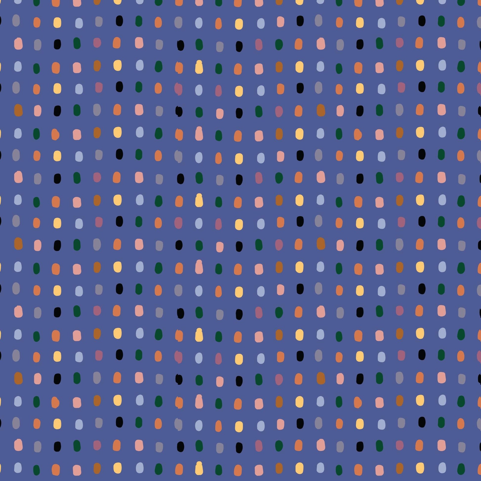 Dew Drops Dusk, Fabric by the Yard, 100% Organic Cotton, By Leah Duncan for Cloud9 Fabrics, Fern Grove Collection, Dots Print