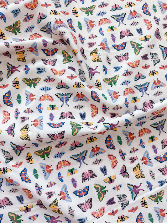 Wing Study, Fabric by the Yard, 100% Organic Cotton, By Leah Duncan for Cloud9 Fabrics, Fern Grove Collection, Butterfly Print