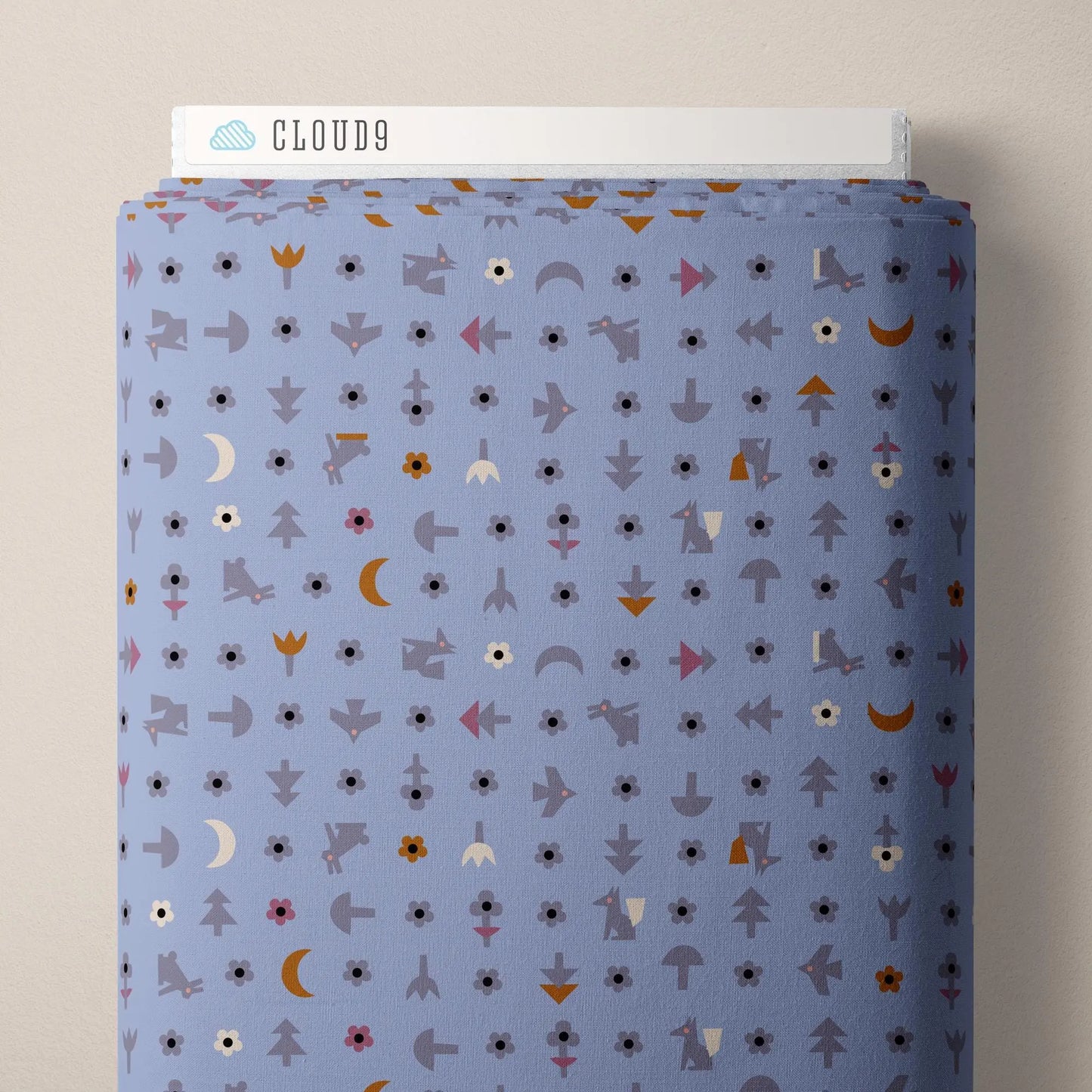 Free Bird | Blue, Fabric by the Yard, 100% Organic Cotton, By Leah Duncan for Cloud9 Fabrics, Fern Grove Collection