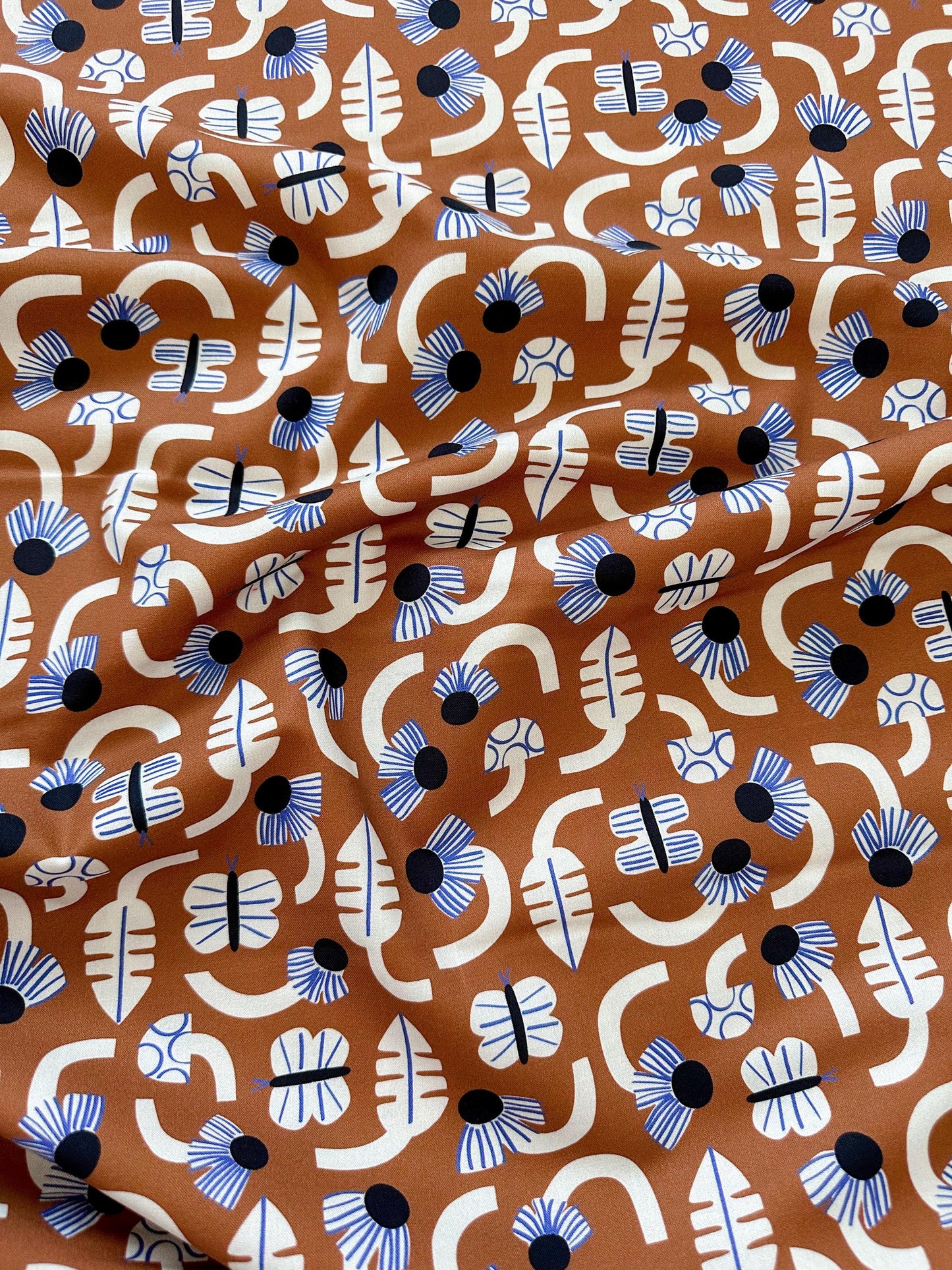 Forage, Fabric by the Yard, 100% Organic Cotton, By Leah Duncan for Cloud9 Fabrics, Fern Grove Collection, Floral Print
