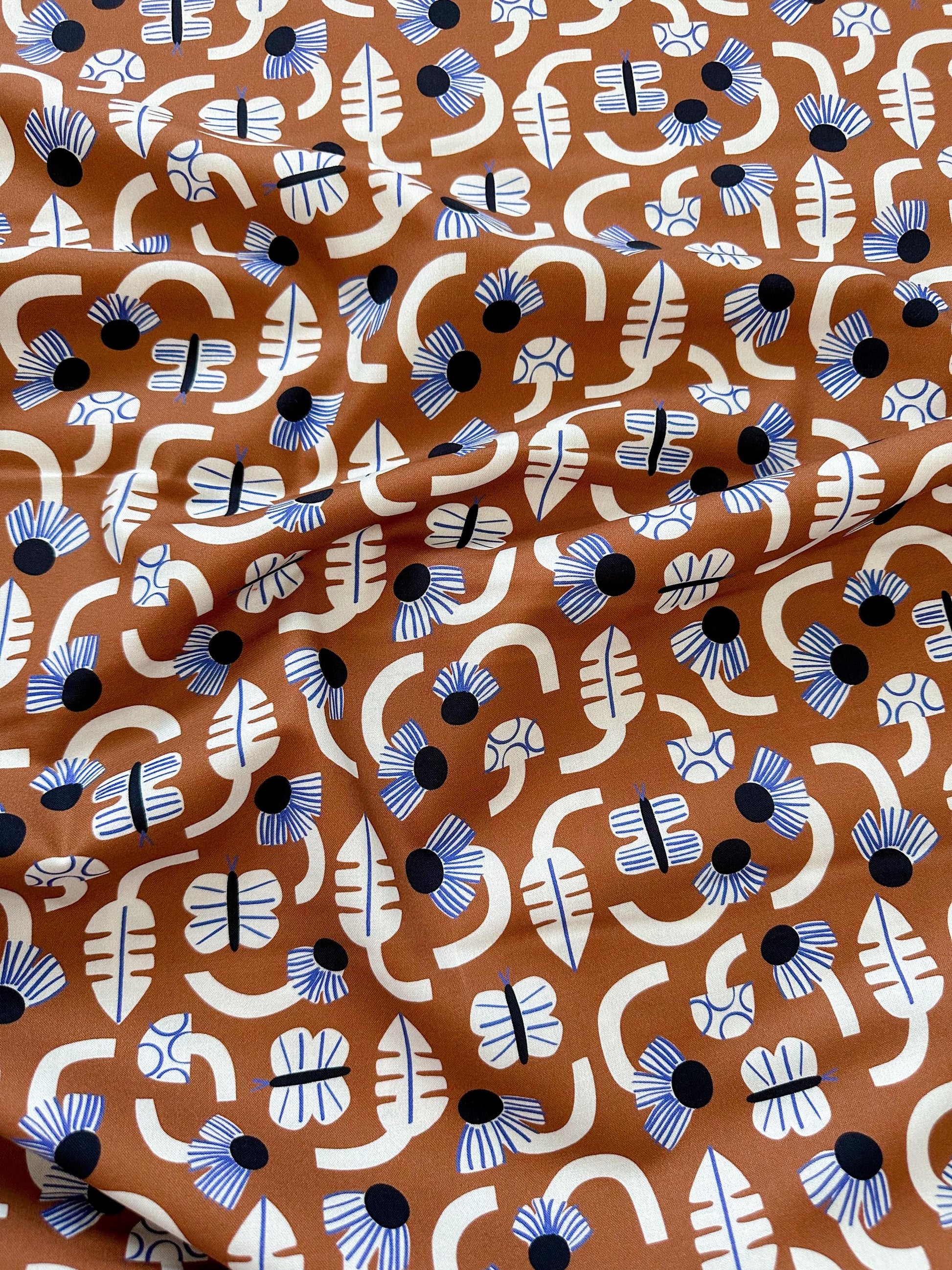Forage, Fabric by the Yard, 100% Organic Cotton, By Leah Duncan for Cloud9 Fabrics, Fern Grove Collection, Floral Print