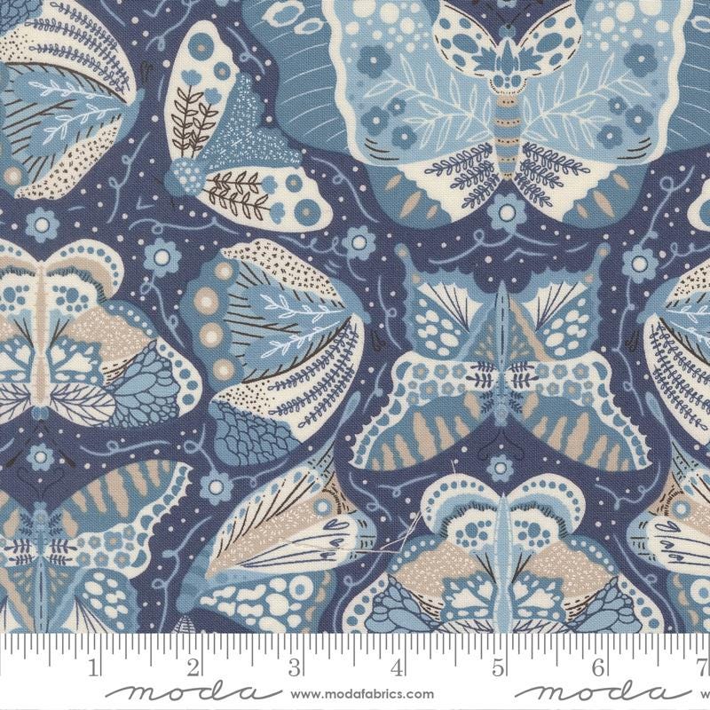 Butterfly Novelty (Dark Blue) – Night Owl Collection by Gingiber for Moda Fabrics | 100% Cotton Quilting Fabric, Sold by the Yard