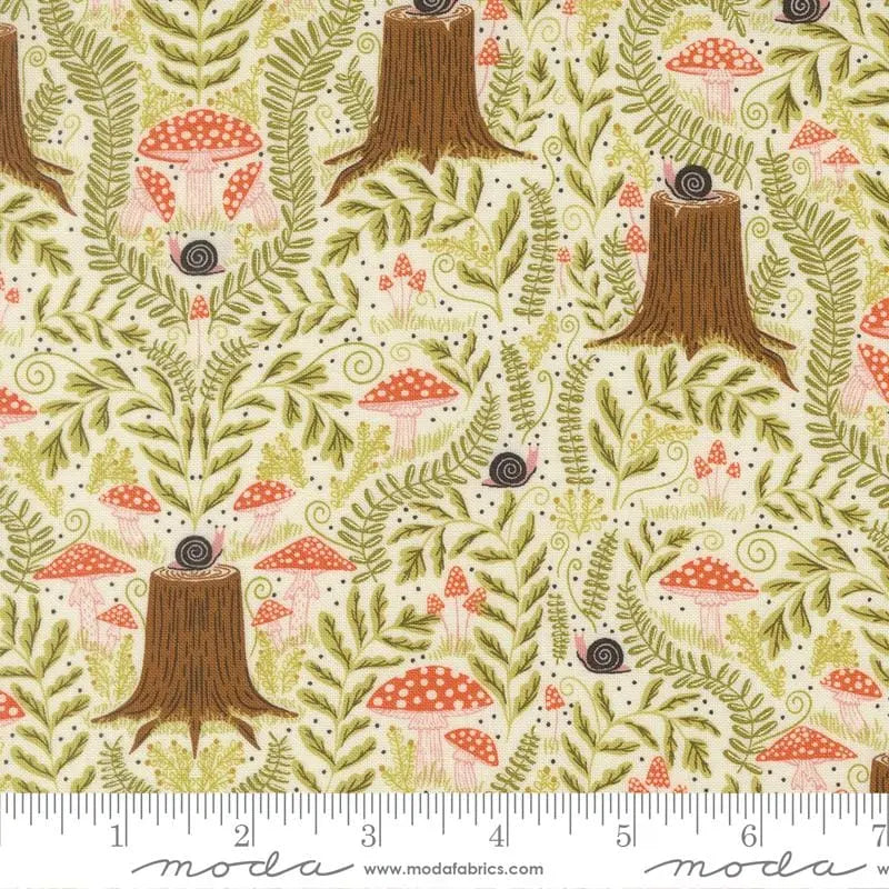 Mushroom Landscape and Nature – Night Owl Collection by Gingiber for Moda Fabrics | 100% Cotton Quilting Fabric, Sold by the Yard