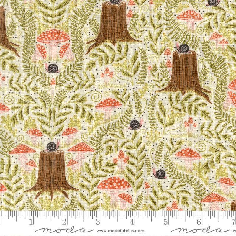 Mushroom Landscape and Nature – Night Owl Collection by Gingiber for Moda Fabrics | 100% Cotton Quilting Fabric, Sold by the Yard