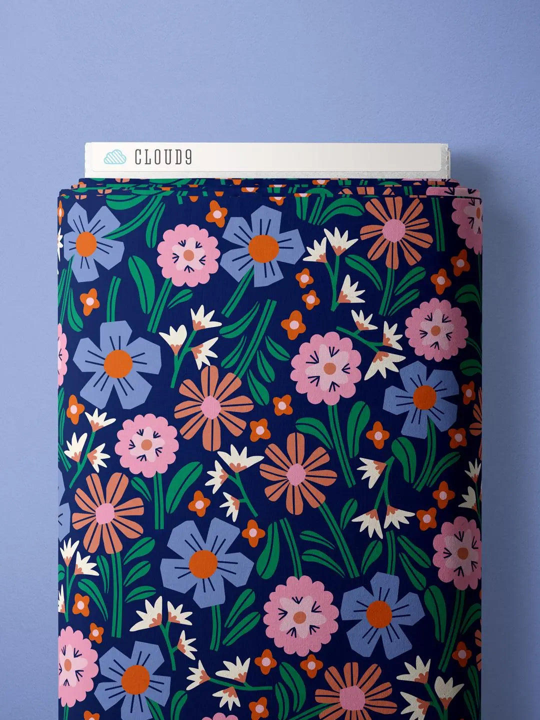 Floral Field, Fabric by the Yard, 100% Organic Cotton, By Claire Iglesias for Cloud9 Fabrics, Wild Garden Collection