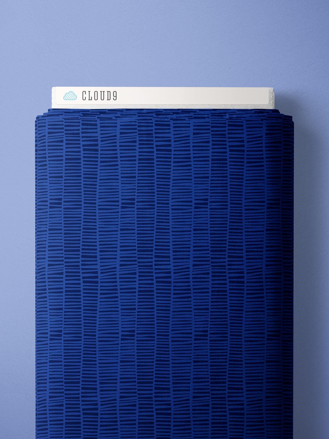 Striped Roots | Blue, Fabric by the Yard, 100% Organic Cotton, By Claire Iglesias for Cloud9 Fabrics, Wild Garden Collection