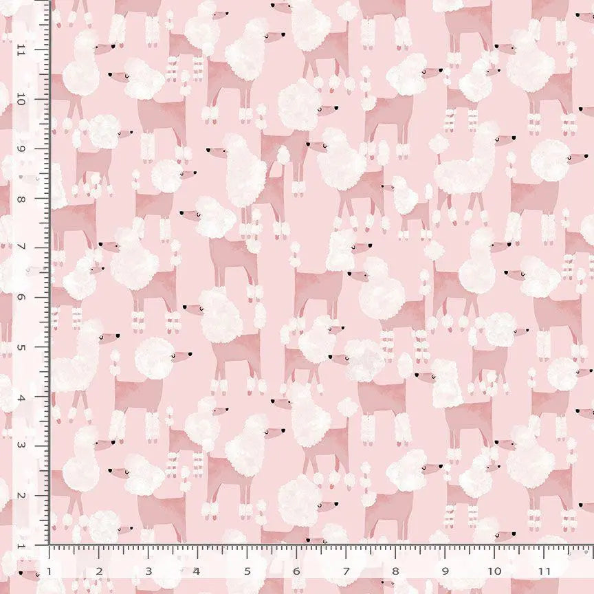 POODLES OF FUN Fabric, By Dear Stella, Mutts About You Collection, Dog Print, 100% Cotton By The Yard