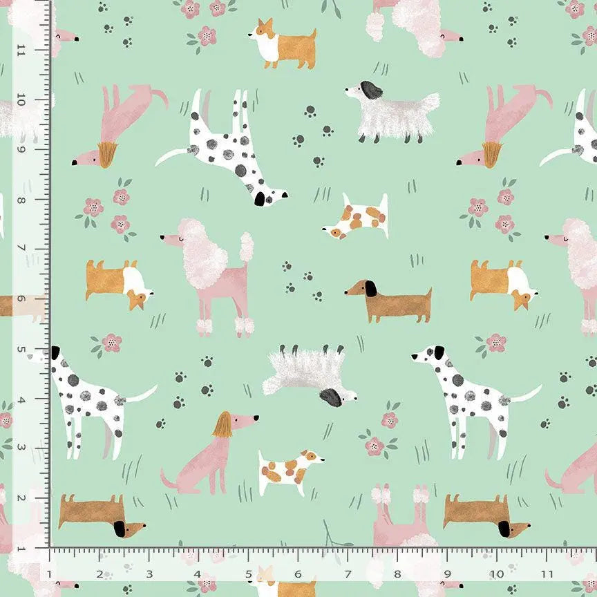 MUTTS ABOUT YOU Fabric, By Dear Stella, Mutts About You Collection, Dog Print, 100% Cotton By The Yard