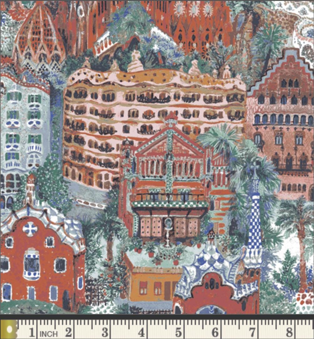 Barcelona Landmarks from Barcelona Collection designed by Katarina Roccella, Art Gallery Fabrics 100% Cotton by the yard