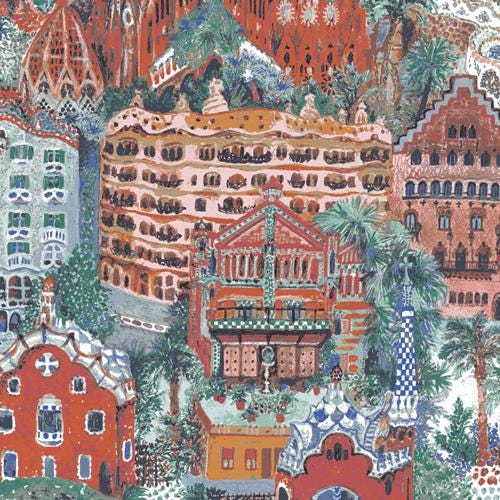 Barcelona Landmarks from Barcelona Collection designed by Katarina Roccella, Art Gallery Fabrics 100% Cotton by the yard