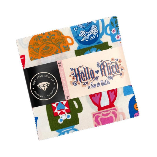 Hello Alice Charm Pack – 42 Pc, 5" Squares by Sarah Watts for Ruby Star Society | RS2120PP Ruby Star Precut#1