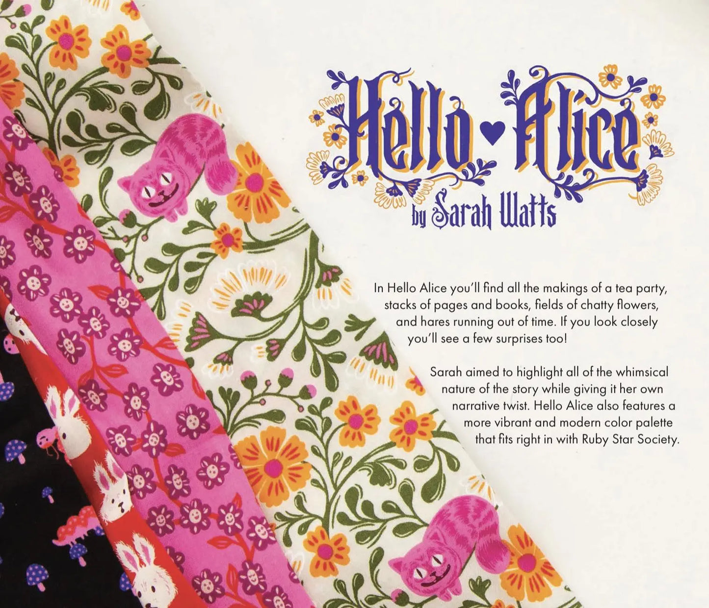Hello Alice Ruby RS2125 13 Ruby Star#1, Rushing Rabbit Novelty Animals Children, Ruby Star Society 100% Cotton Fabric by Sarah Watts