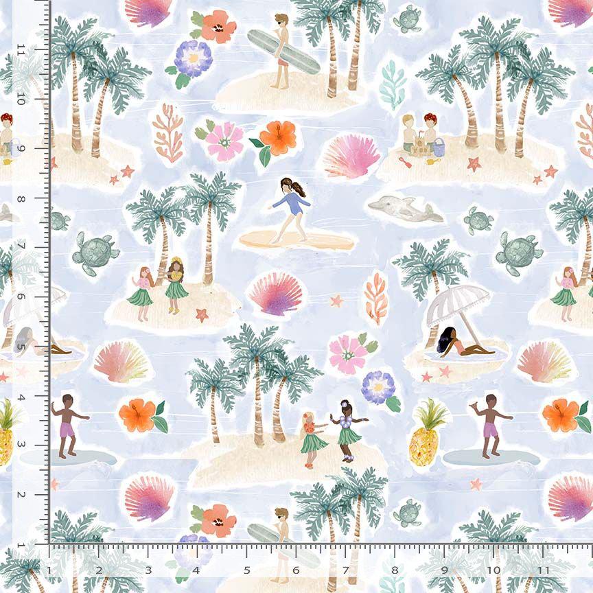 Aloha – Multi | Clara Jean Design for Dear Stella | 100% Cotton Fabric | STELLA-DCJ3377 | 44/45” Cotton | Yard, Half Yard, Quarter Yard