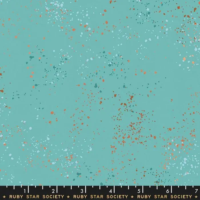 Speckled Metallic Turquoise Fabric – Ruby Star Society by Rashida Coleman Hale | RS5027 72M | Quilting Cotton