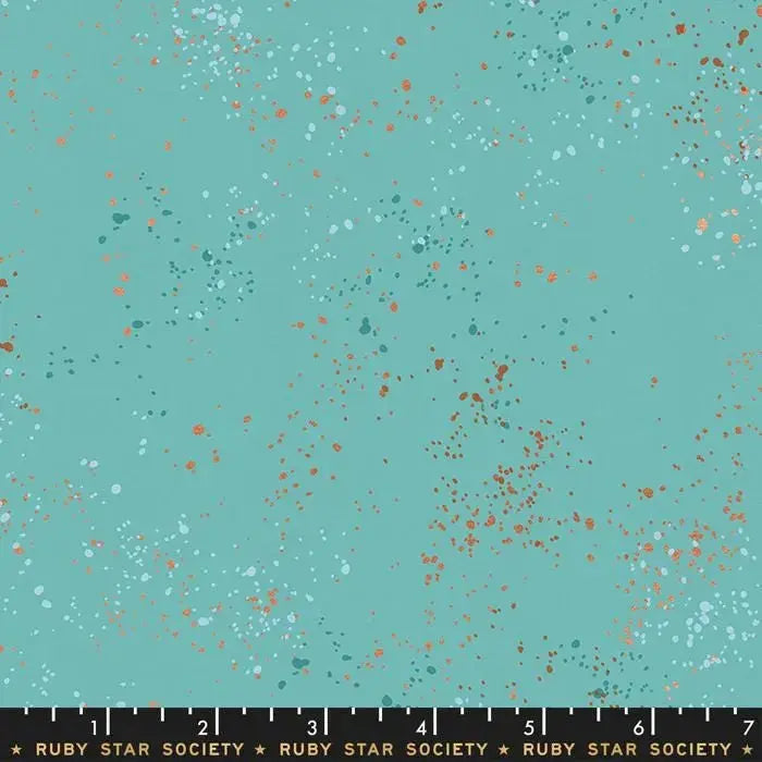 Speckled Metallic Turquoise Fabric – Ruby Star Society by Rashida Coleman Hale | RS5027 72M | Quilting Cotton