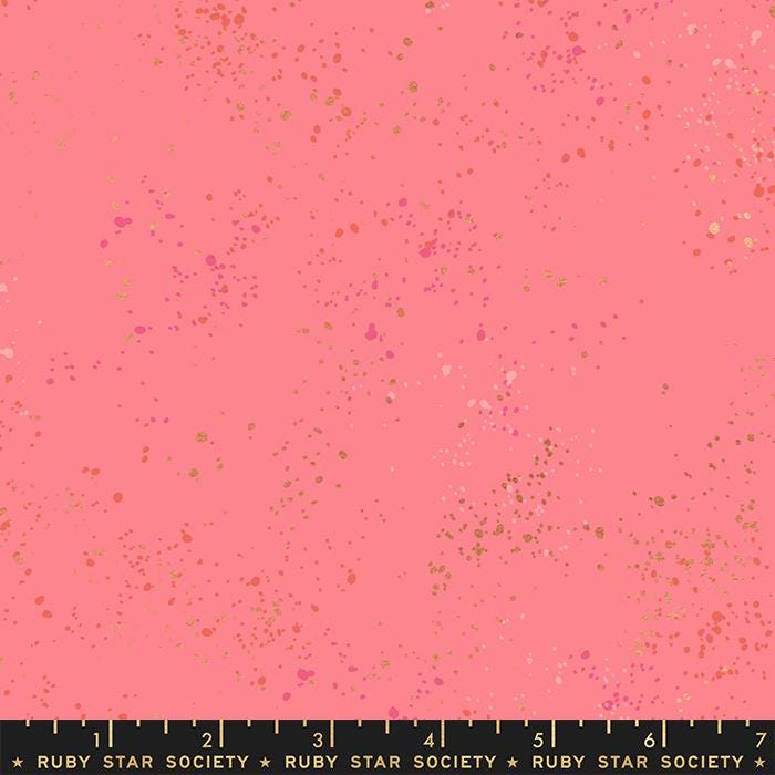 Speckled Metallic Sorbet RS5027 92M Ruby Star Society Fabric – Pink Gold Speckled Cotton by Rashida Coleman Hale – Quilting Fabric Yardage