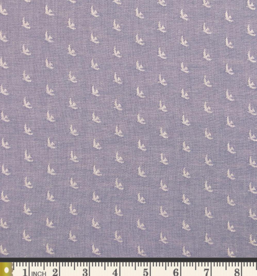 Birds in Blue Jay | Picnic WOVENS by Suzy Quilts | Art Gallery Fabrics Jacquard Woven Cotton | Blue Bird Fabric by the Yard 57-58" Wide
