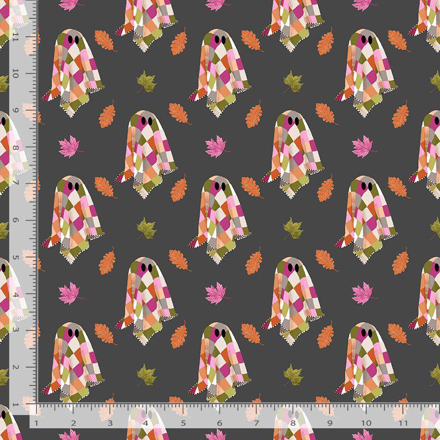 Patchy Fabric by Pammie Jane for Dear Stella | Patchwork Ghost Halloween Fabric | Cute Spooky Cotton Fabric | STELLA DPJ3392 IRON
