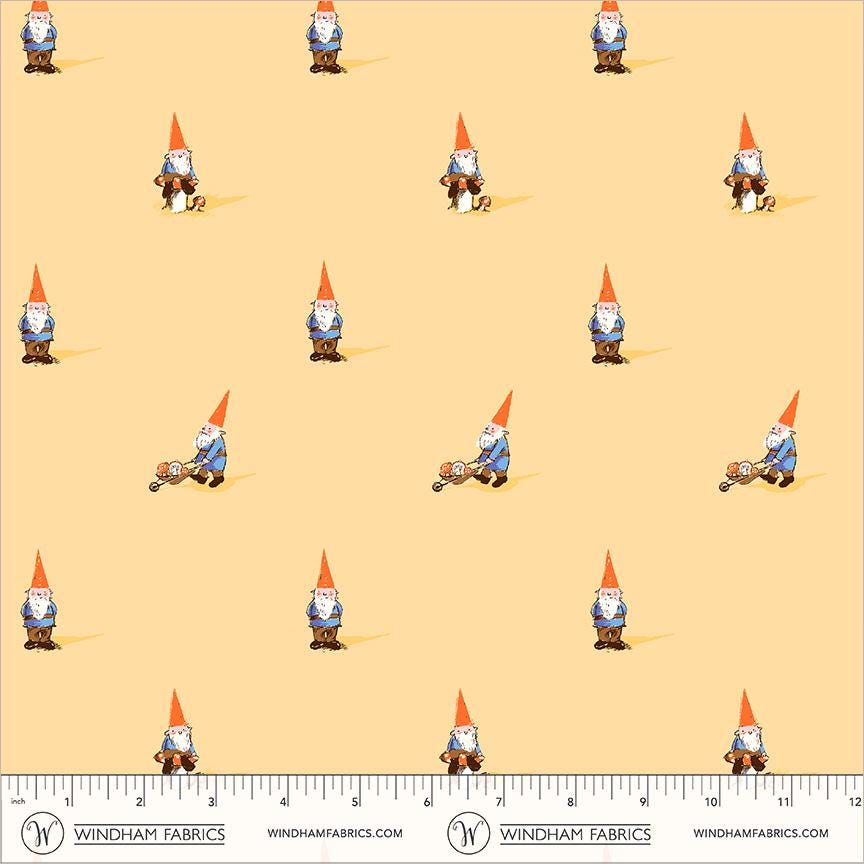 Gnomes | Heather Ross Favorites | Windham Fabrics Cotton | Storybook Gnome Fabric | Whimsical Quilt Fabric by the Yard