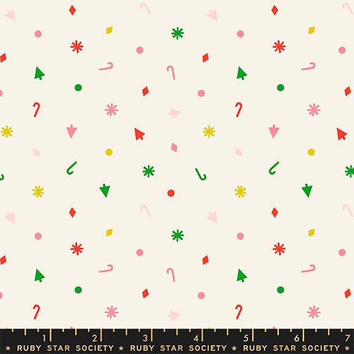 Merry Happy Multi Fabric by Kimberly Kight for Ruby Star Society | Christmas Confetti Fabric | Holiday Blender Quilting Cotton