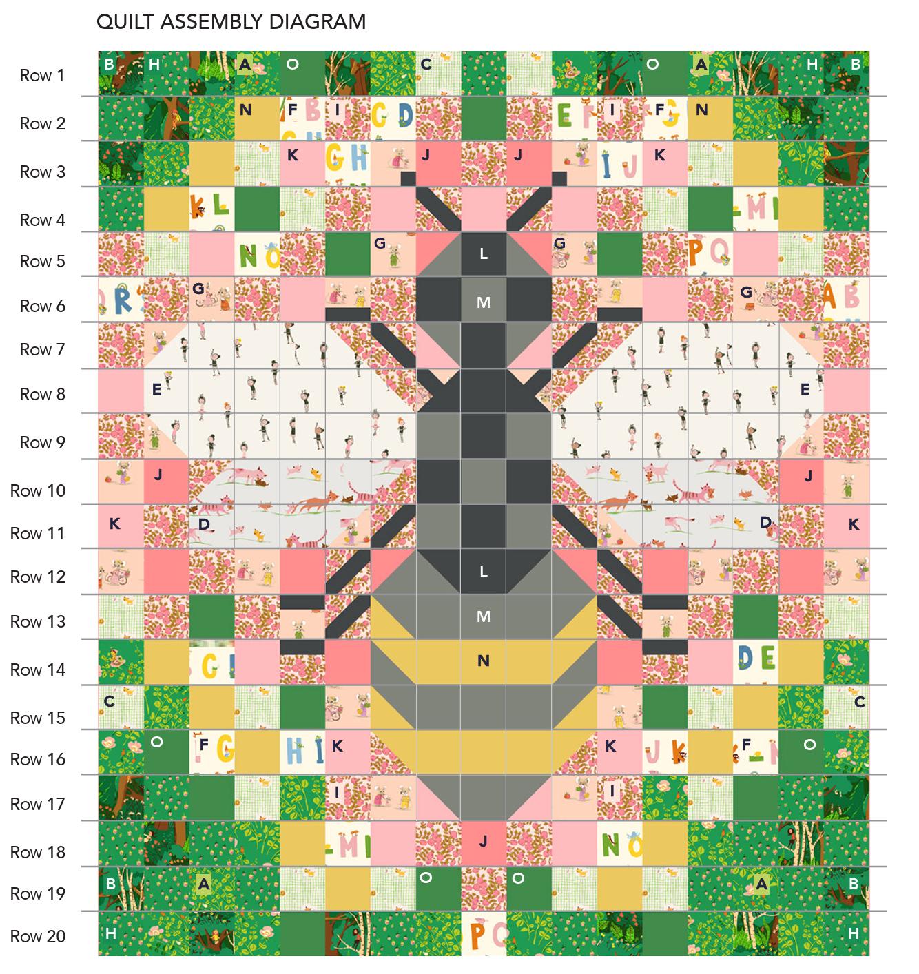 The Bee Quilt II Quilt Kit | Heather Ross Favorites | Finished Size 51" x 60" | Windham Fabrics | Complete Quilt Top Kit