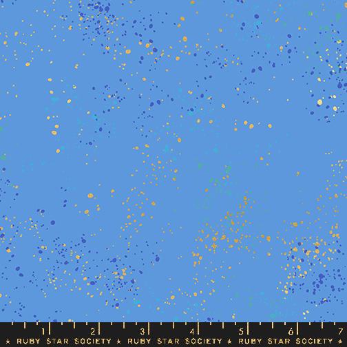 Speckled Metallic Lindley Blue Fabric by Rashida Coleman Hale | Ruby Star Society Quilting Cotton