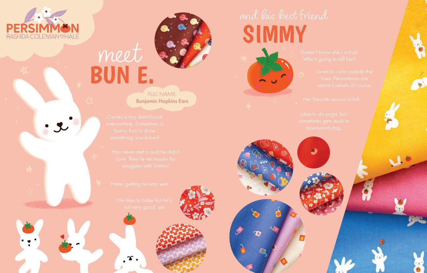 Persimmon Shell Bun Es Market Fabric RS1119 11 by Rashida Coleman Hale for Ruby Star Society, Food Novelty Cotton Quilt Fabric
