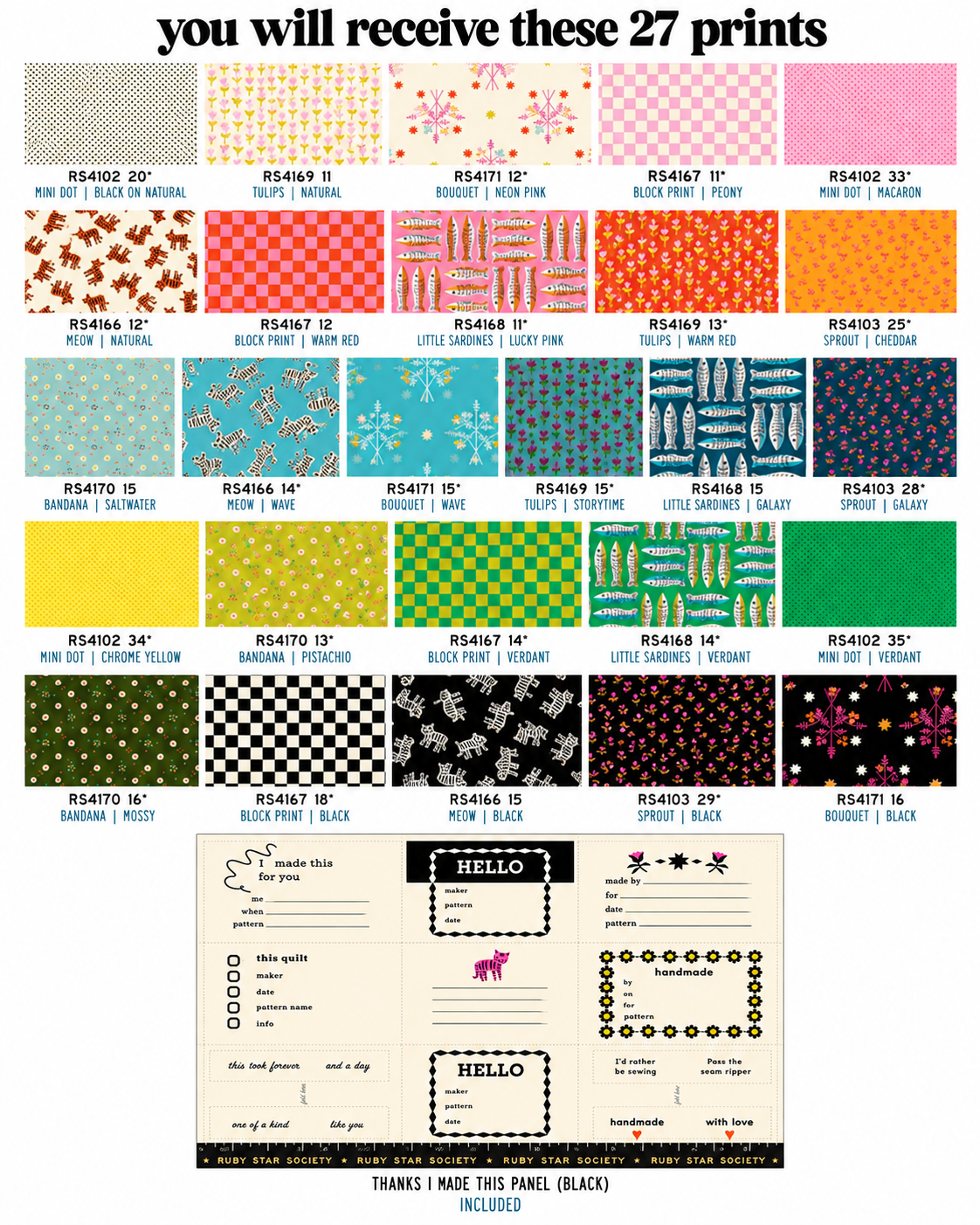 1-800-Calico Fat Quarter Bundle 27 Pieces (In Stock, Ready to Ship) | Alexia Marcelle Abegg | Ruby Star Society