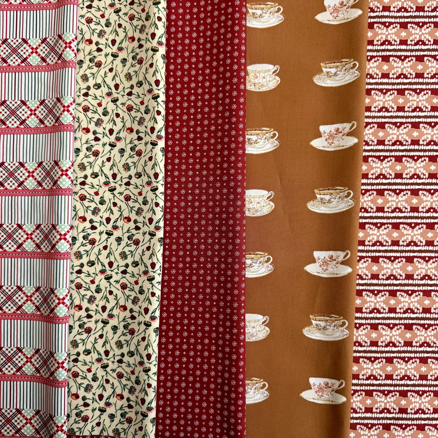 Cozy Tea Time Fat Quarter Bundle – Spruce by Sharon Holland