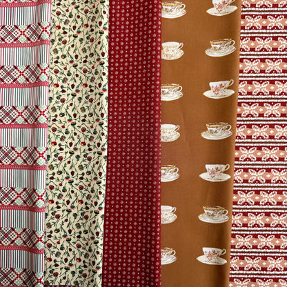 Cozy Tea Time Fat Quarter Bundle – Spruce by Sharon Holland