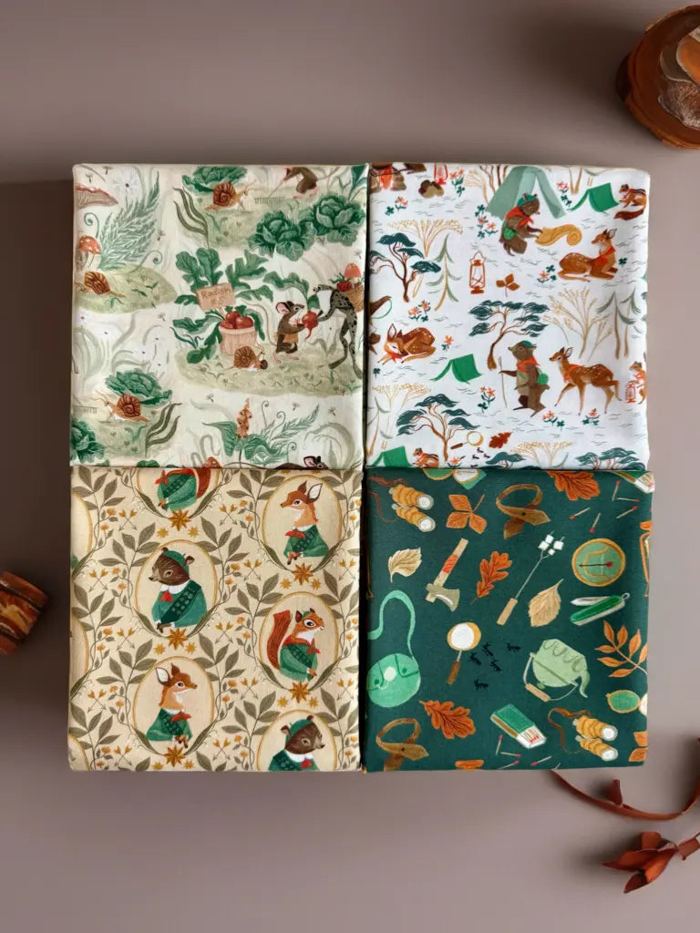Woodland Adventure Bundle - Rae Ritchie for Dear Stella - Fat Quarter Bundle - 4 Prints Little Fawn Fabric