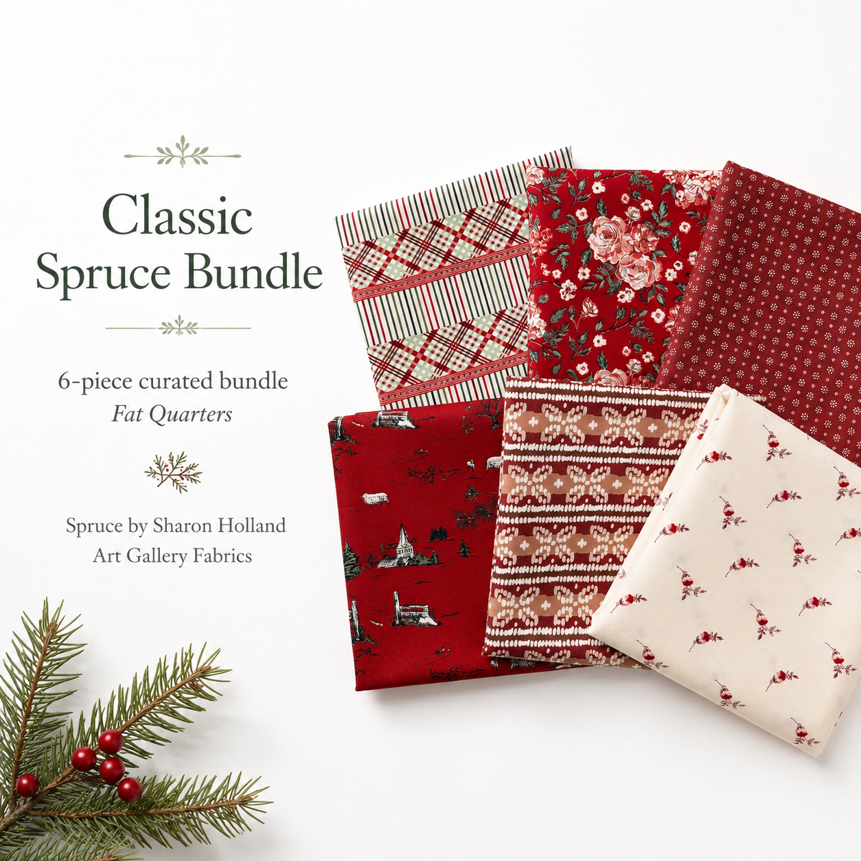 Classic Spruce Fat Quarter Bundle – Spruce by Sharon Holland