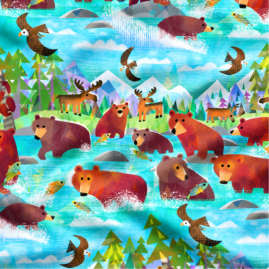 Bathing Bears Turquoise
