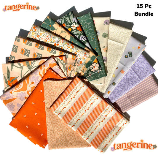 Tangerine Fabric Bundle 15 Pc Half or Quarter Yard Cuts