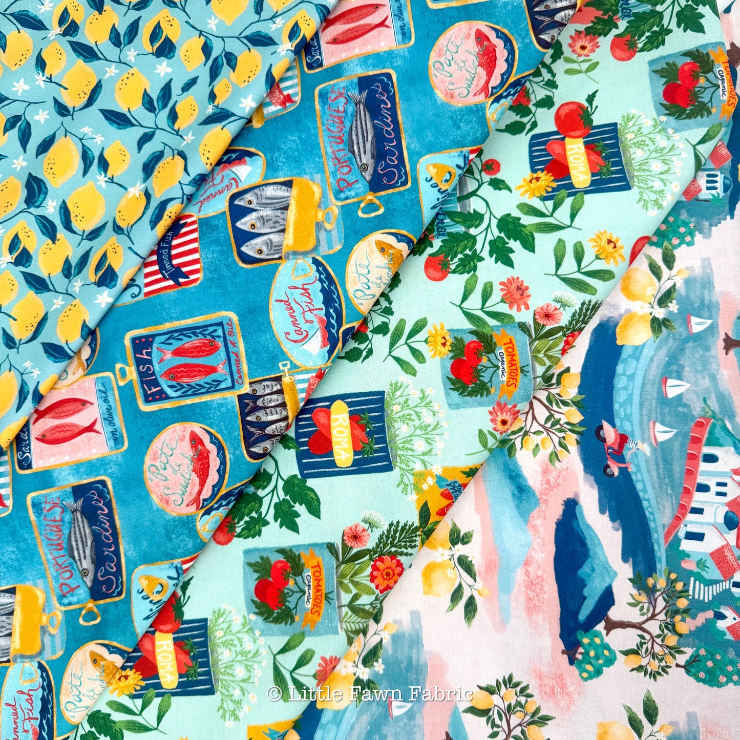 Mediterranean Market Fabric Bundle | Villa Sol by Monaluna | 4 Piece FQ or Half Yard set