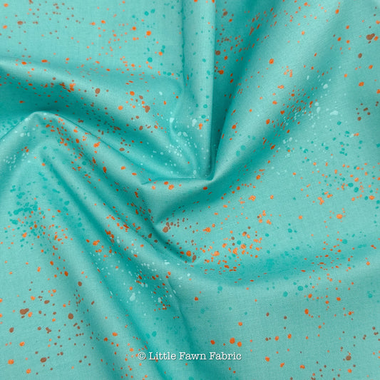 Speckled Metallic Turquoise Little Fawn Fabric