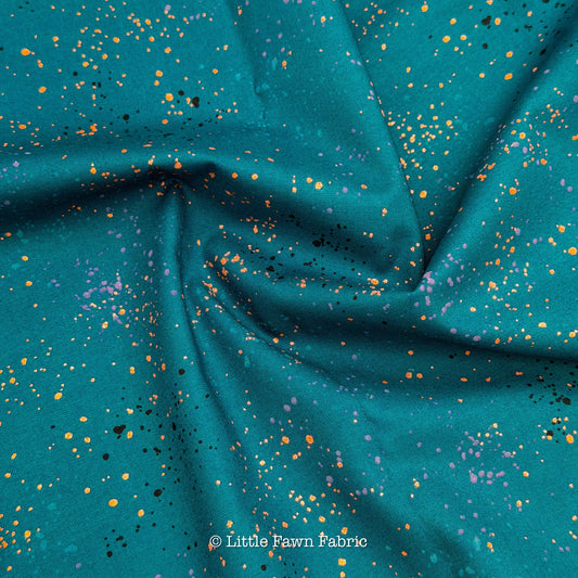 Speckled Metallic Teal Little Fawn Fabric