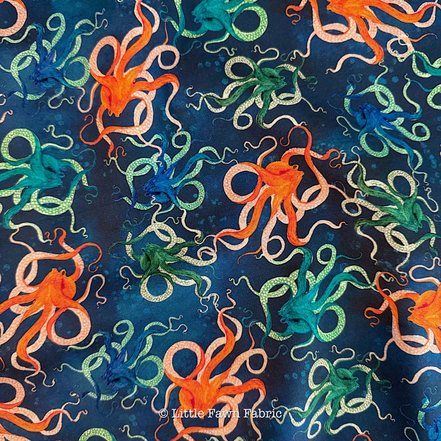 Deep Blue Fabric Bundle, 5-piece Fat Quarter or Half Yard Bundle