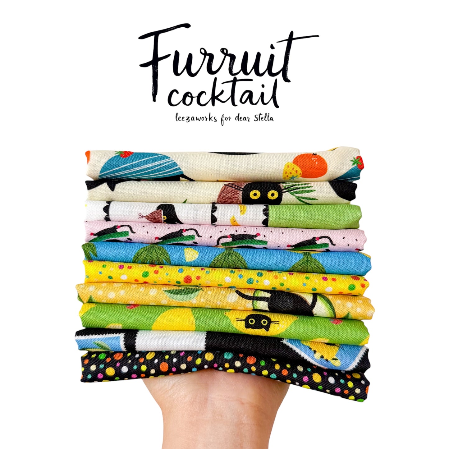 Dear Stella Furruit Cocktail Fabric Bundle – 10 Pc (with Optional Panel)