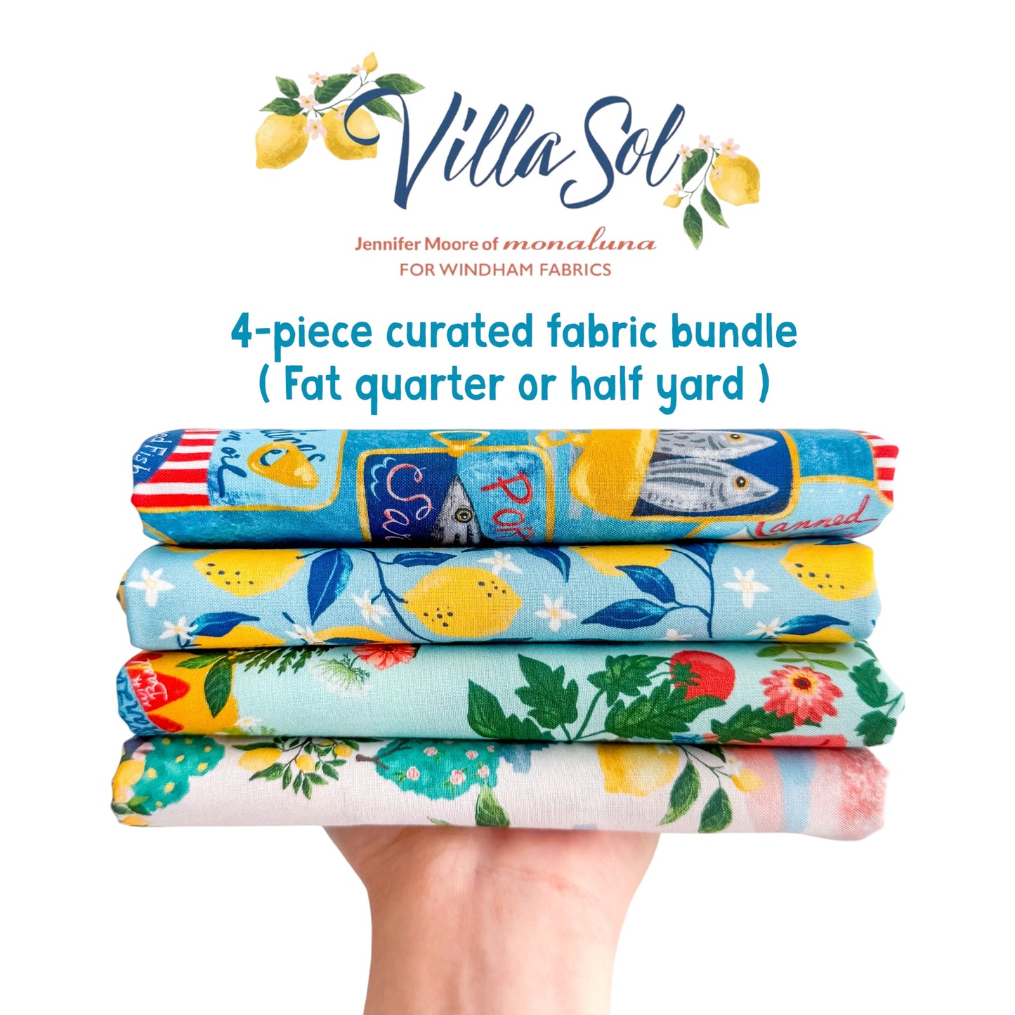 Mediterranean Market Fabric Bundle | Villa Sol by Monaluna | 4 Piece FQ or Half Yard set