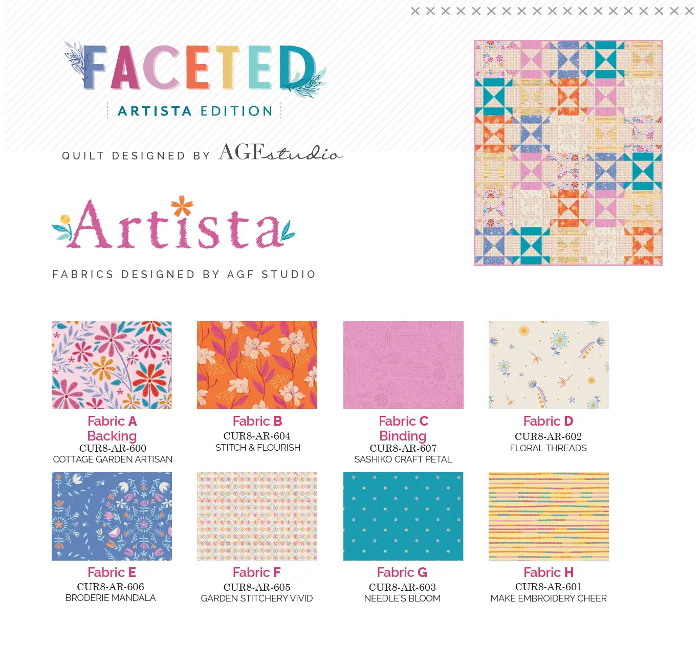 Faceted Quilt Kit – Artista Edition by AGF Studio Little Fawn Fabric