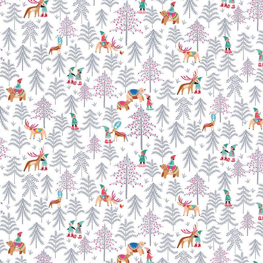 Express Your Elf Pattern Fabric - Dear Stella Cotton, Holiday Sewing, Fabric By The Yard, Christmas Crafts