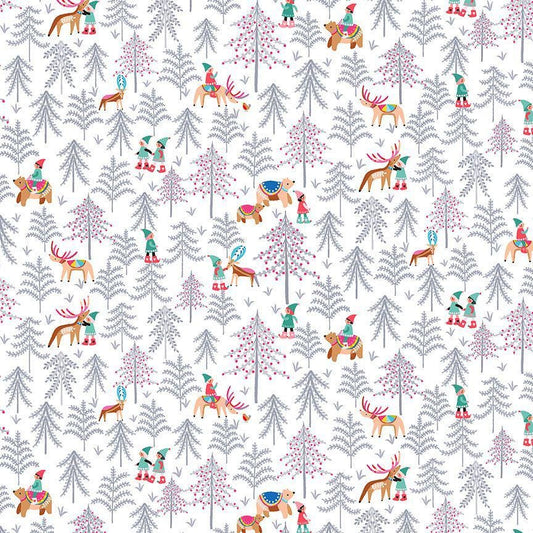 Express Your Elf Pattern Fabric - Dear Stella Cotton, Holiday Sewing, Fabric By The Yard, Christmas Crafts