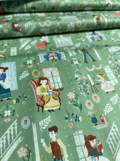 Little Women In Green - Cotton Fabric - Belle - Fabric By The Yard - Little Women Collection - Riley Blake Designs